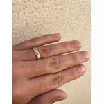 Par de Alianças Casamento Modelo Diamantado Ouro 18k/750 5.00mm Reta Fosca Com Ródio - 10087