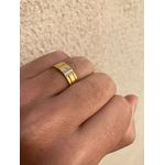 Par de Alianças Casamento Modelo Trabalhado Ouro 18k/750 6.00mm Reta Anatômica/Confort Fosca Com Pedras - 10097