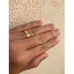 Par de Alianças Casamento Modelo Trabalhado Ouro 18k/750 6.00mm Reta Anatômica/Confort Fosca Com Pedras - 10097