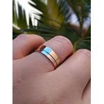 Par de Alianças Casamento Modelo Trabalhado Ouro 18k/750 5.70mm Reta Anatômica/Confort Polida Com Ródio - 10139