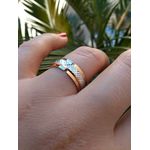 Par de Alianças Casamento Modelo Trabalhado Ouro 18k/750 6.80mm Reta Polida Anatômica/Confort Com Ródio - 10142
