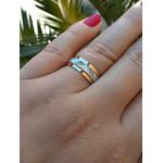 Par de Alianças Casamento Modelo Trabalhado Ouro 18k/750 6.80mm Reta Polida Anatômica/Confort Com Ródio - 10142