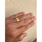 Par de Alianças Casamento Modelo Trabalhado Ouro 18k/750 7.00mm Reta Anatômica/Confort Polida 2 Frisos Com Pedras - 10163