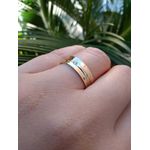 Par de Alianças Casamento Modelo Trabalhado Ouro 18k/750 6.00mm Côncava Anatômica/Confort Polida Com Ródio E Pedra - 10164