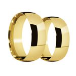 Par de Alianças Casamento Modelo Tradicional Ouro 18k/750 8.00mm Semi Abaulada Polida Semi Anatômica - 10174