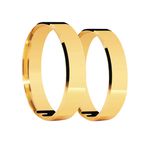 Par de Alianças Casamento Modelo Tradicional Ouro 18k/750 4.40mm Reta Polida Semi Anatômica - 10181