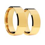 Par de Alianças Casamento Modelo Tradicional Ouro 18k/750 7.00mm Reta Polida - 10182