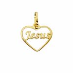 Pingente Coração Jesus Pequeno Ouro 18k 750 