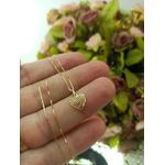 Colar Com Pingente Coração Trabalhado Pequeno Ouro 18k/750 