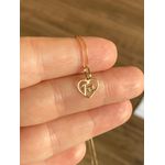 Pingente Coração Fé Pequeno 10MM Ouro 18k 750 