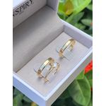 Par de Alianças e Anel de Noivado Casamento Modelo Tradicional Ouro 18k/750 3.00mm Reta Chanfrada Polida