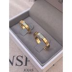 Par de Alianças Casamento Modelo Tradicional Ouro 18k/750 4.00 mm Reta Canto Chanfrado 