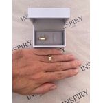 Par de Alianças Casamento Modelo Tradicional Ouro 18k/750 4.00 mm Reta Canto Chanfrado 