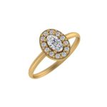 Anel de Noivado Em Ouro 18k/750 Oval 9.0 mm x 7.00mm De Largura Polido/Fosco Abaulado 