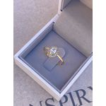 Anel de Noivado Em Ouro 18k/750 Oval 9.0 mm x 7.00mm De Largura Polido/Fosco Abaulado 