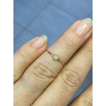 Anel Solitário Em Ouro 18k/750 0.80mm De Largura Polido Reto Com 1 Pedra De 2.5 mm 