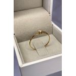 Anel Solitário Em Ouro 18k/750 0.80mm De Largura Polido Reto Com 1 Pedra De 2.5 mm 