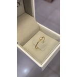 Anel Solitário Em Ouro 18k/750 0.80mm De Largura Polido Reto Com 1 Pedra De 2.5 mm 