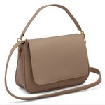 Bolsa Feminina de Mão com Alça Transversal em Couro Legitimo cor Nude - 8601N