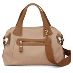 Bolsa Feminina de Mão com Alça Transversal em Couro Legitimo cor Nude e Caramelo - 8603N