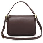 Bolsa Feminina de Mão com Alça Transversal em Couro Legitimo cor Café - 8601M