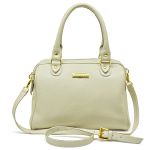 Bolsa Feminina de Mão com Alça Transversal em Couro Legitimo cor Off White - 8600B