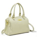 Bolsa Feminina de Mão com Alça Transversal em Couro Legitimo cor Off White - 8600B