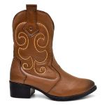 Bota Texana Feminina Cano Medio Cor Whisky - 33 ao 40