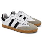 Tenis Feminino Couro Casual Elegante cor Branco e Preto - 34 ao 39