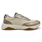 Tenis Feminino Moda Blogueira Couro Confortável cor Prata - 34 ao 40