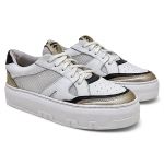 Tenis Feminino Casual Elegante em Couro Classico Urban cor Prata - 33 ao 40