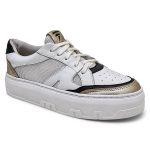 Tenis Feminino Casual Elegante em Couro Classico Urban cor Prata - 33 ao 40