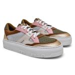 Tenis Feminino Confortavel Casual Em Couro Classico Urban cor Ouro Dourado - 33 ao 40
