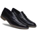Sapato Masculino Social Solado Bicolor Elástico Conforto Cor Preto