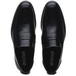 Sapato Masculino Social Solado Bicolor Elástico Conforto Cor Preto
