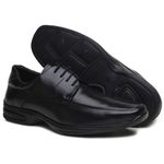 Sapato Masculino Social Conforto Elegante Com sistema Anti Shock Cadarço Cor Preto