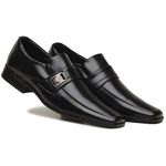 Sapato Masculino Social Elegante Elástico Conforto Estilo Cor Preto