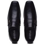 Sapato Masculino Social Elegante Elástico Conforto Estilo Cor Preto