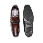Sapato Social Masculino Linha Premium Elástico Confortável Cor Café