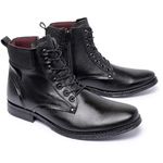 Coturno Masculino Couro Conforto Linha Premium Cor Preto - 22001