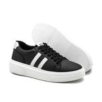 Tenis Confortavel Masculino Sapatenis Casual Lyon Legitimo 37 a 44 Preto e Branco 