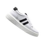 Tenis Confortavel Masculino Sapatenis Casual Lyon Legitimo 37 a 44 cor Branco e Preto 