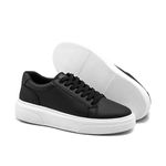 Tenis Confortavel Masculino Sapatenis Casual Legitimo 37 a 44 cor Preto 