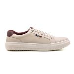 Tenis Classico Masculino Elegante Studio Legitimo Casual Off White e Café 