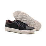 Tenis Classico Masculino Elegante Studio Legitimo Casual cor Preto e Café 