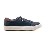 Tenis Classico Masculino Elegante Studio Legitimo Casual Azul Marinho e Café 