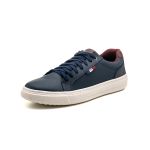 Tenis Classico Masculino Elegante Studio Legitimo Casual Azul Marinho e Café 