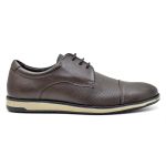 Sapato Oxford Mocassim Classico Masculino Elegante Cadarço Couro Legitimo Café 5332 