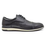 Sapato Oxford Mocassim Classico Masculino Cadarço Elegante Couro Legitimo Preto 5332 