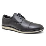 Sapato Oxford Mocassim Classico Masculino Cadarço Elegante Couro Legitimo Preto 5332 